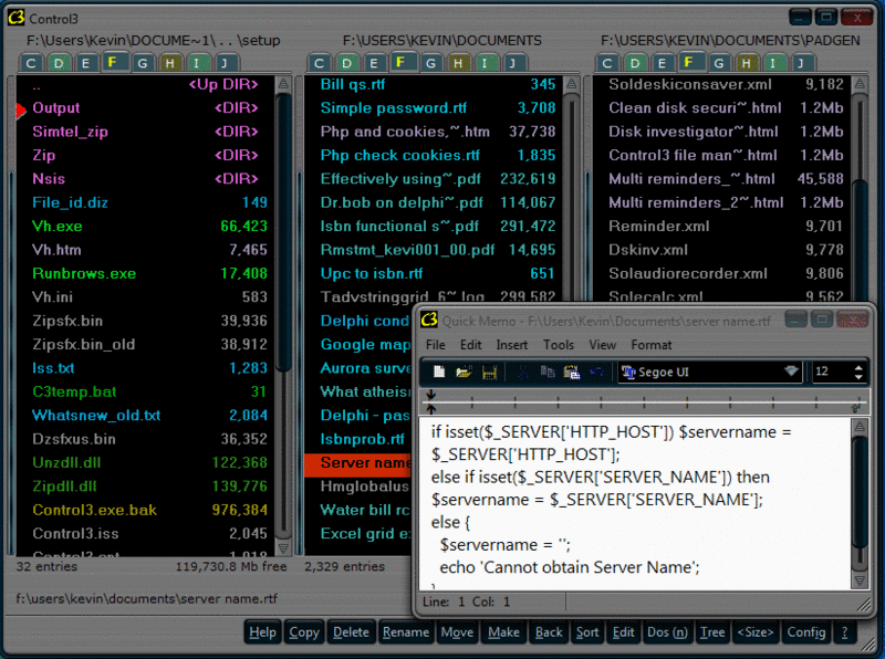Control3 File Manager Screenshot